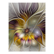 Abstrakt Färgrik Fantasy Blomma Modern Fraktal
