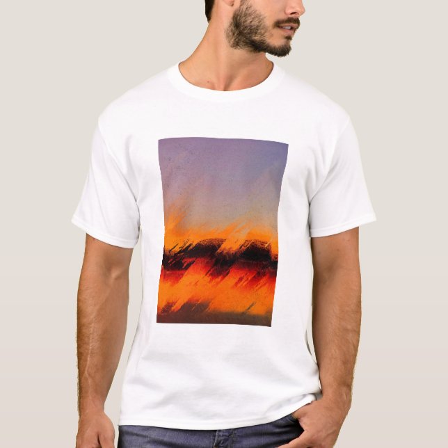 Abstrakt Färgrik Geometrisk Konst T Shirt (Framsida)