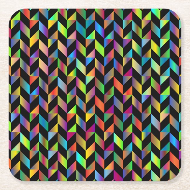 Abstrakt färgrik geometrisk mönster underlägg papper kvadrat (Framsidan)