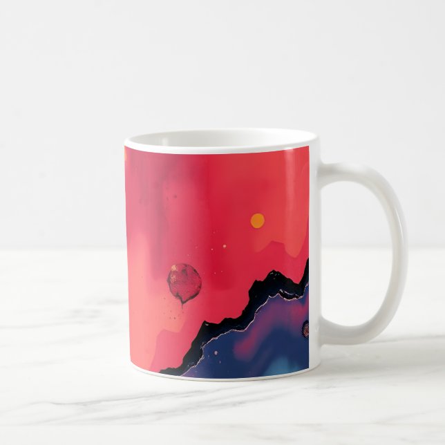 Abstrakt Färgrik Kaffemugg (Höger)