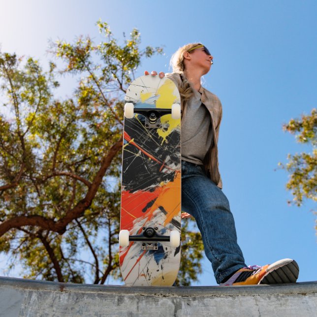 Abstrakt Färgrik Konst Mini Skateboard Bräda 18,5 Cm (Utomhus 1)