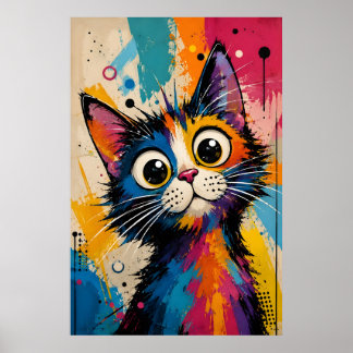 Abstrakt färgrik konstnärlig illustration poster