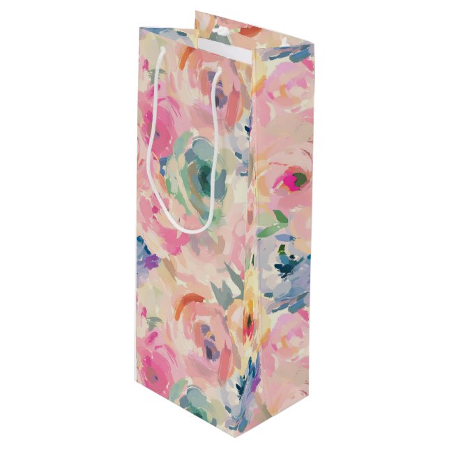 Abstrakt Färgrik Pastell Blommor Blommönster (Framsidan Vinklad)