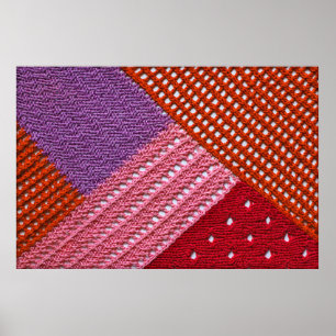 Abstrakt färgrik textur stickad av ekrar.Stickad Poster