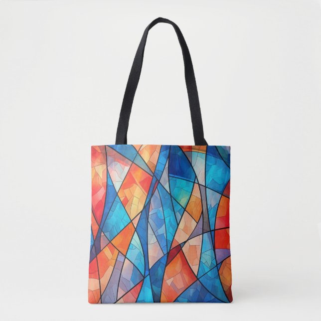 Abstrakt Färgrik Totebag Tygkasse (Framsida)