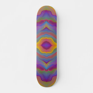 ABSTRAKT FÄRGRIK VÅGIG   MINI SKATEBOARD BRÄDA 18,5 CM