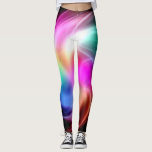 Abstrakt färgrikt Fractalmönster Leggings