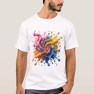 Abstrakt färgstänk målning explosion modern konst t shirt