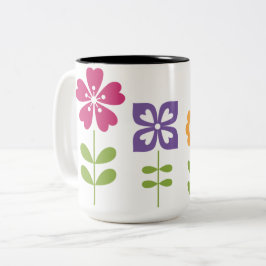abstrakt-färgstark-dekorativ-blommigt Två-Tonad mugg