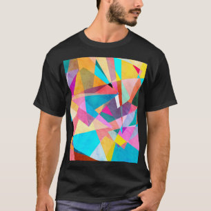 Abstrakt - färgstark Geometric Watercolor - bakgru T Shirt