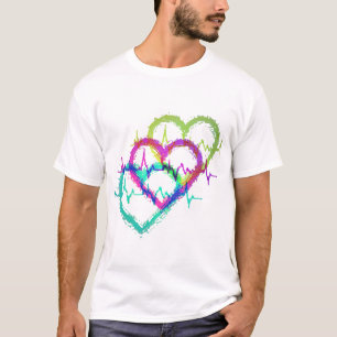 Abstrakt Färgstark hjärtdesign T Shirt