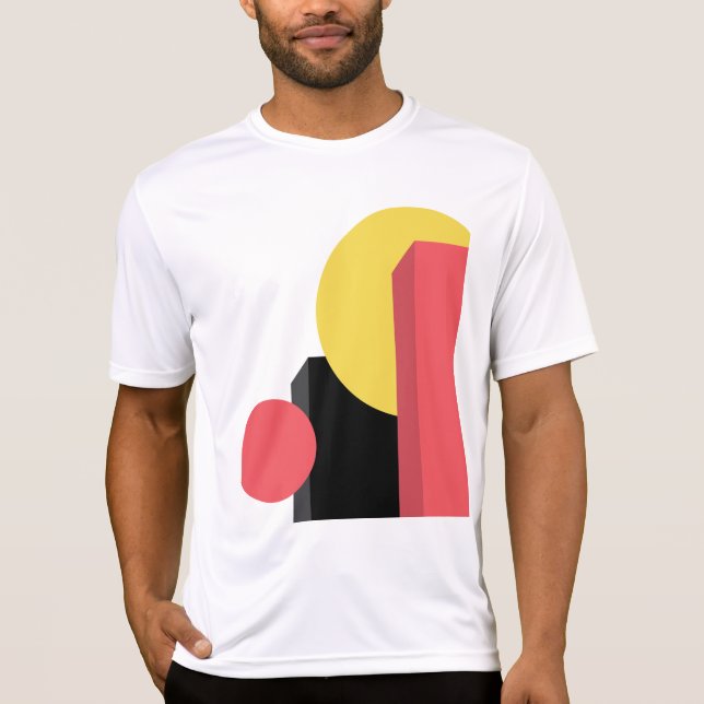 Abstrakt, färgstark, modern, enkel och levande des t shirt (Framsida)