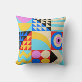 Abstrakt - färgstark modern geometrisk kudde