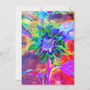 Abstrakt - färgstark psykedelisk chakra solros inbjudningar