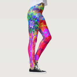 Abstrakt - färgstark psykedelisk chakra solros leggings