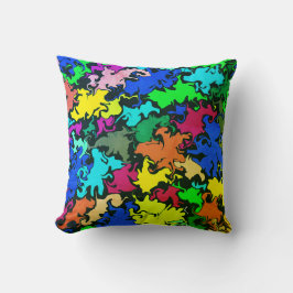 Abstrakt: färgstark tråd/grönlöv/grönlöv kudde