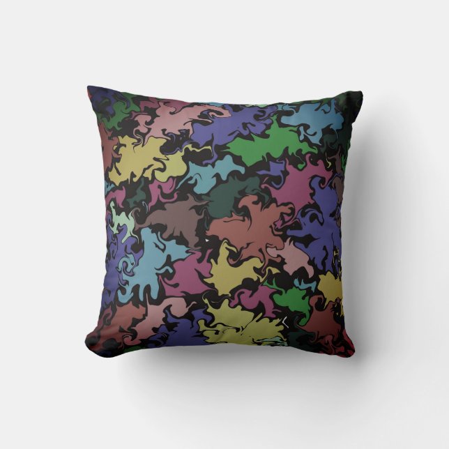 Abstrakt färgstark twirl / fog / kudde (Framsida)