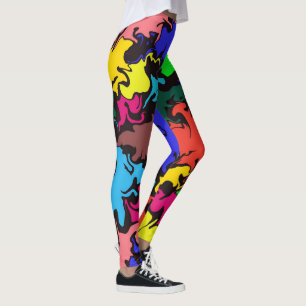 Abstrakt: färgstark twirl / leggings