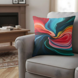 Abstrakt Färgstark vibrant Kudde