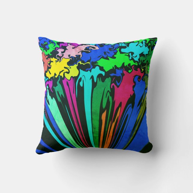 Abstrakt: färgstark wirl/nypa/grönlöv/grönlöv kudde (Baksida)