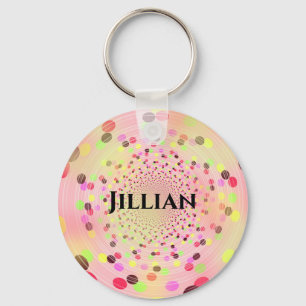 Abstrakt Färgstarka, trågböna Nyckelring