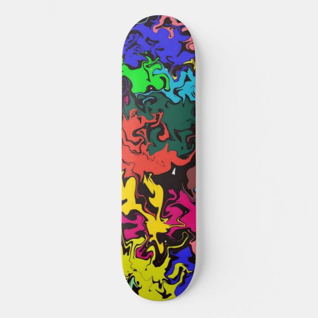 Abstrakt Färgtråd / Mini Skateboard Bräda 18,5 Cm (Framsida)