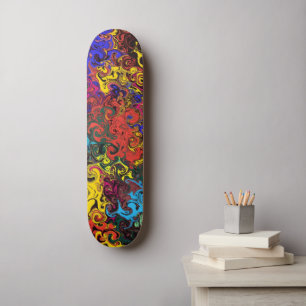 Abstrakt - färgtråd / mini skateboard bräda 18,5 cm