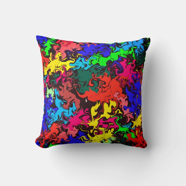 Abstrakt Färgtråd / sangria / Kudde (Framsida)