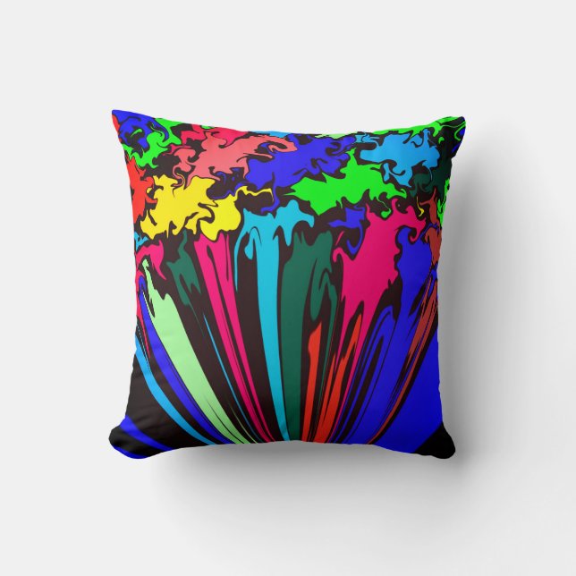 Abstrakt Färgtrål / nypa / sangria / sangria / Kudde (Framsida)