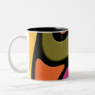 Abstrakt färgvåg kaffemug. Två-Tonad mugg