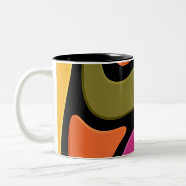 Abstrakt färgvåg kaffemug. Två-Tonad mugg (Vänster)