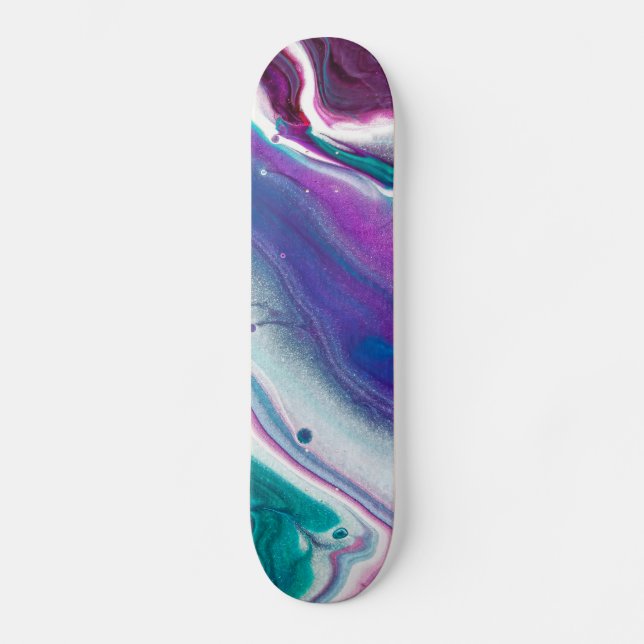 Abstrakt färgvåg mini skateboard bräda 18,5 cm (Framsida)