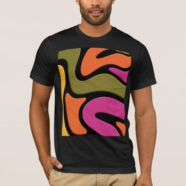 Abstrakt färgvåg t-shirt. t shirt (Framsida)