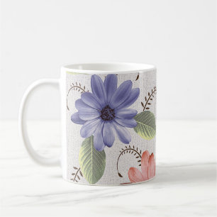 abstrakt, färgvägg för dekorativ blomsolja i he kaffemugg