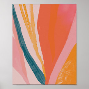Abstrakt Fauna 2 - Tangerine & Peach Tone Poster