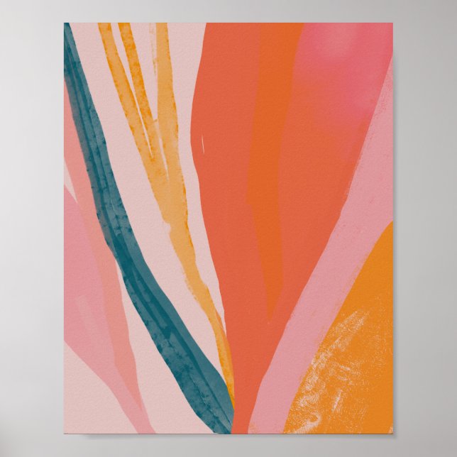 Abstrakt Fauna 2 - Tangerine & Peach Tone Poster (Framsidan)