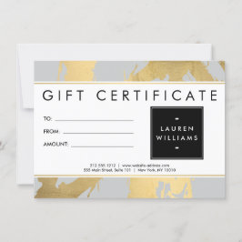 Abstrakt Faux Guld Brushstrokes på Grått Gift Card