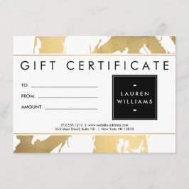 Abstrakt Faux Guld Brushstrokes på vitt visitkort