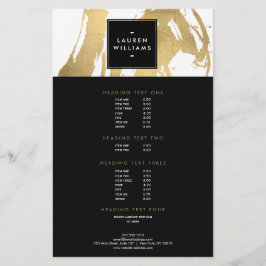 Abstrakt Faux Guld Brushstrokes på White Flygblad