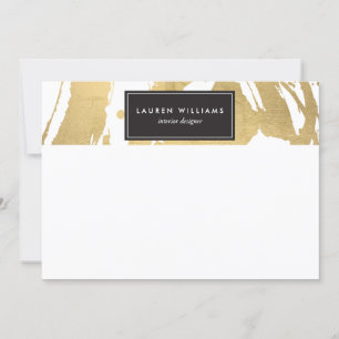 Abstrakt Faux Guld Brushstrokes på White II