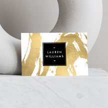 Abstrakt Faux Guld Brushstrokes på White