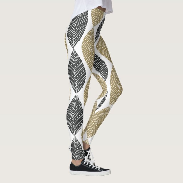 Abstrakt Feathers Mönster leggings (Höger)