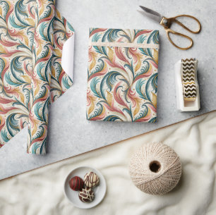 Abstrakt Feathers Wrapping Papper Roll Presentpapper