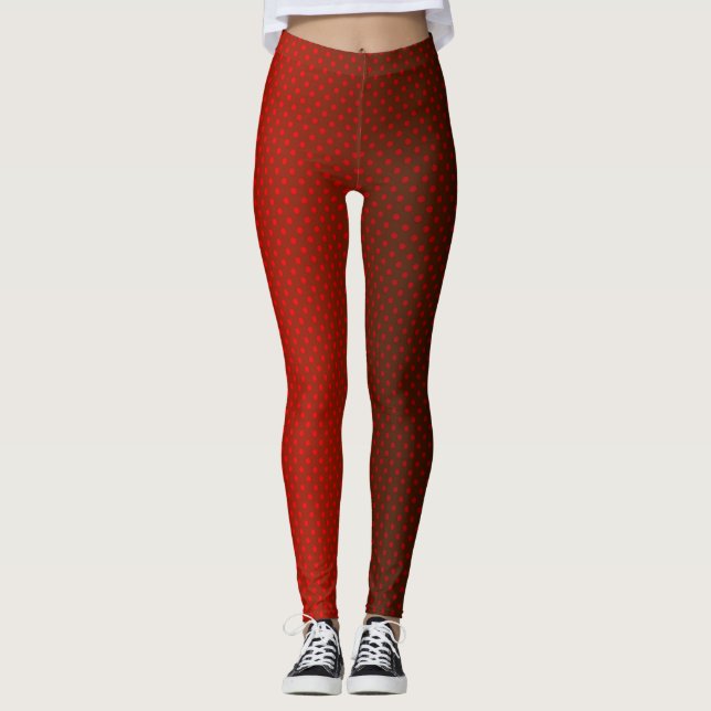Abstrakt femini för  av övertoningsröd grått polka leggings (Framsida)
