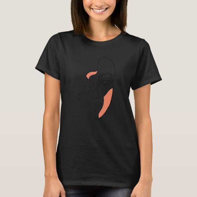 Abstrakt Feminine Ansikte T Shirt (Framsida)