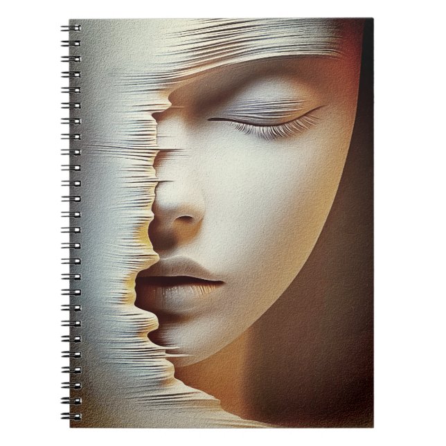 Abstrakt Feminine Ansikte Wall Art - modern textur Anteckningsbok (Framsidan)