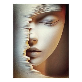 Abstrakt Feminine Ansikte Wall Art - modern textur Fototryck