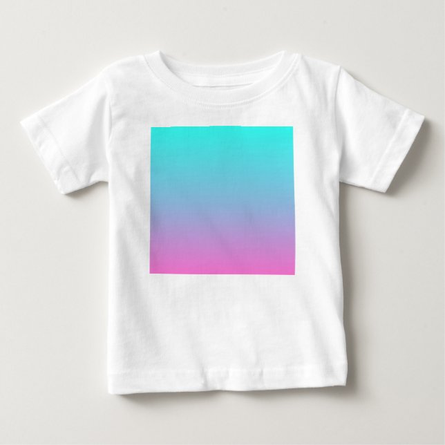abstrakt feminint rosa turkos ombré sjöjungfru fär t shirt (Framsida)