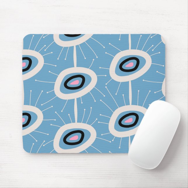 Abstrakt festlig Mid Century Modern Musmatta (Med mus)
