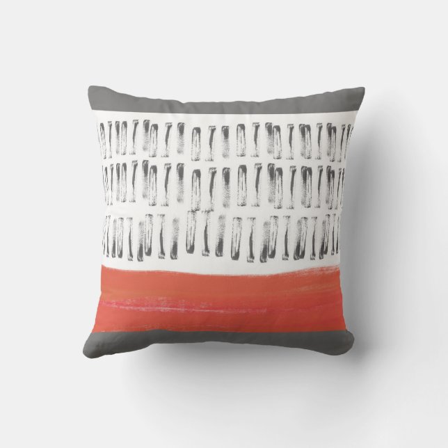 abstrakt fet stiliserad mönster-design med orange kudde (Baksida)